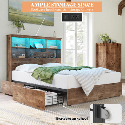 Camden Farmhouse Queen Bed & 5-Drawer Dresser Set Amerlife