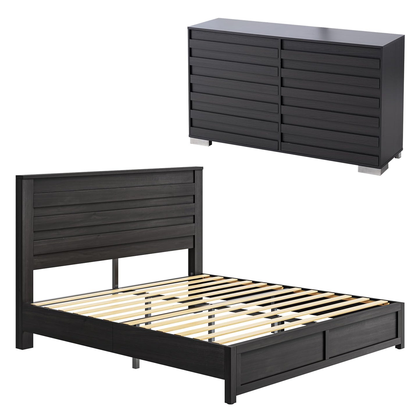 Sequoia 2-Piece Farmhouse Bedroom Set Full Black