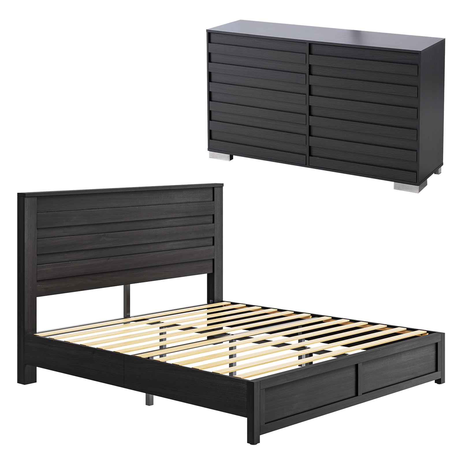 Sequoia 2-Piece Farmhouse Bedroom Set Full Black