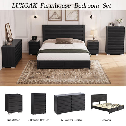 Sequoia Farmhouse 3-Piece Bedroom Set Full Black