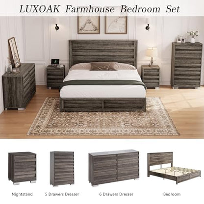 Sequoia Farmhouse 3-Piece Bedroom Set Queen Rustic Gray
