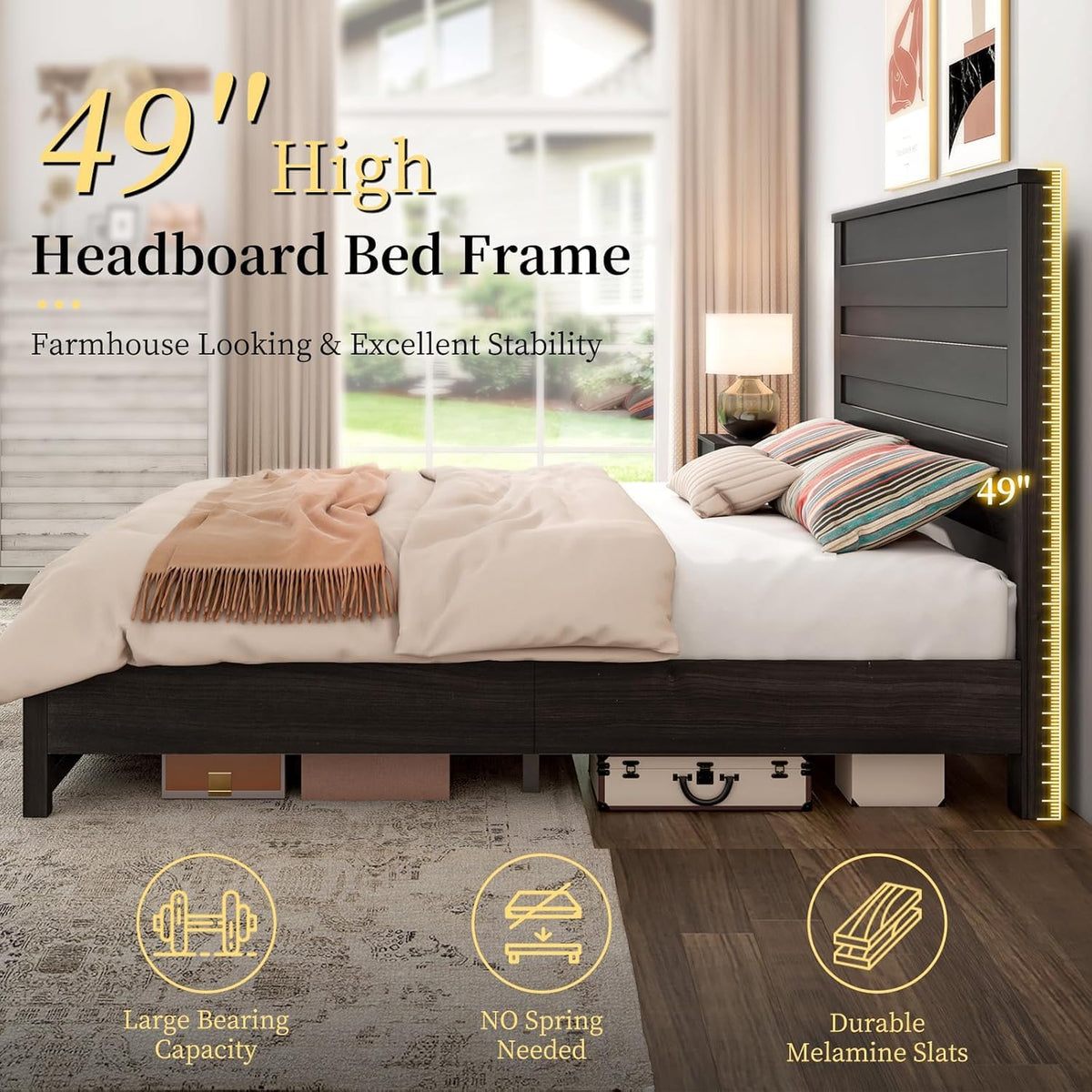 Sequoia Farmhouse 3-Piece Bedroom Set Queen Black