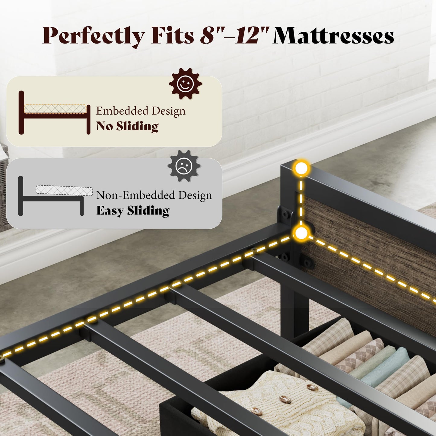 Veltrix LED Storage Velvet Bed Frame Amerlife  King / Grey