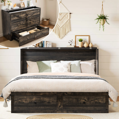 Colton Foldable Murphy Bed Amerlife Full / Black Oak