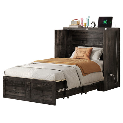 Colton Foldable Murphy Bed Amerlife Twin / Black Oak