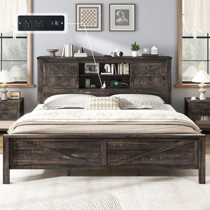 Alderman Farmhouse Storage Bedroom Set Amerlife Black Oak