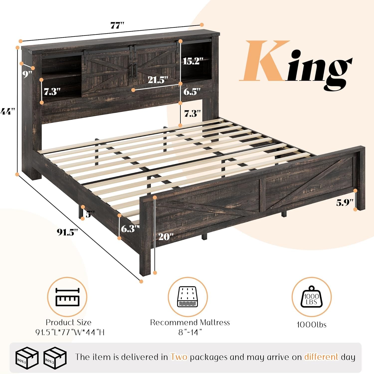 Alderman Farmhouse Storage Bedroom Set Amerlife Black Oak