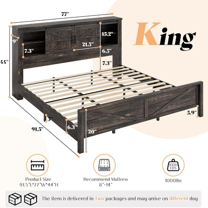 Alderman Farmhouse Storage Bedroom Set Amerlife Black Oak