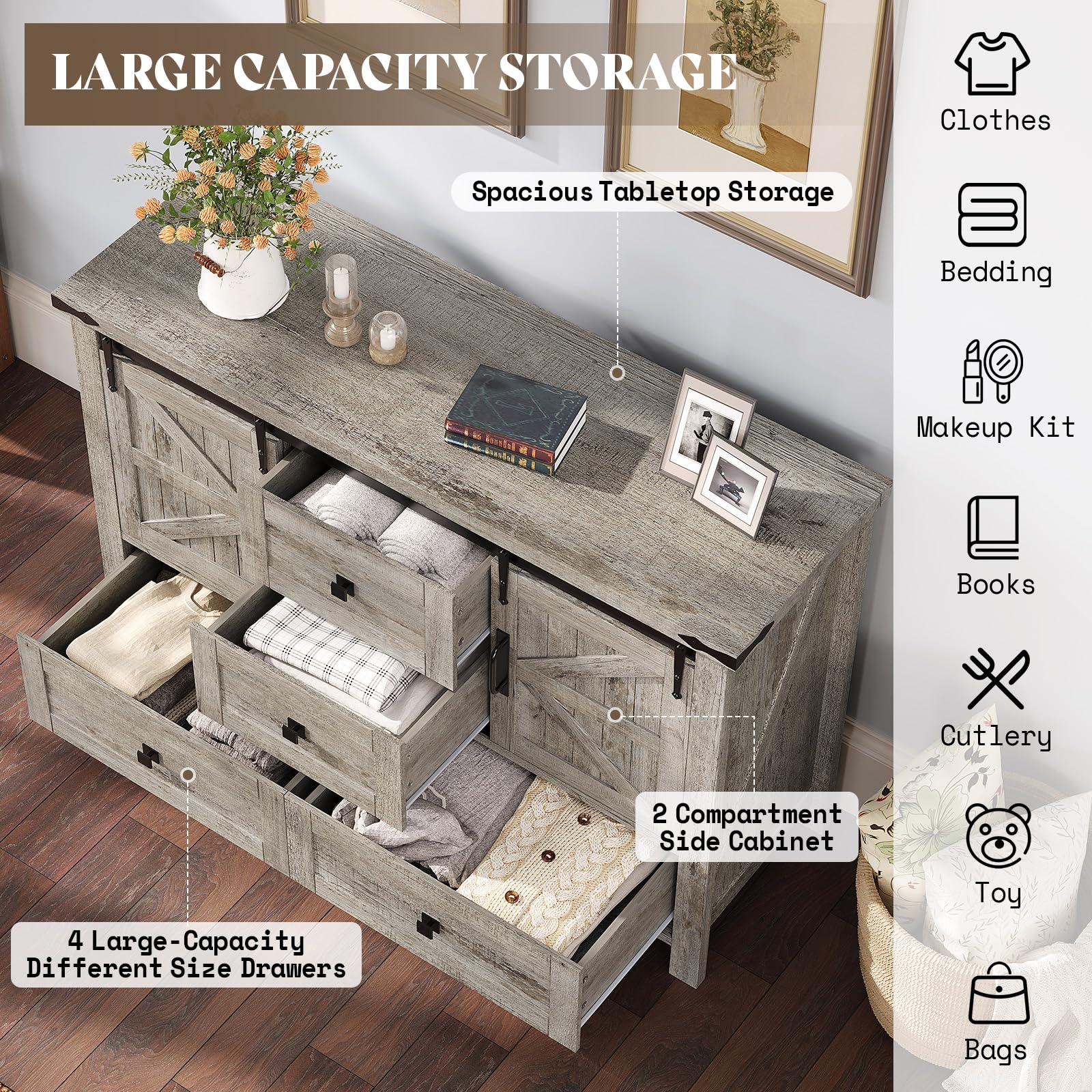 Alderman Farmhouse Storage Bedroom Set Amerlife Light Rustic Oak