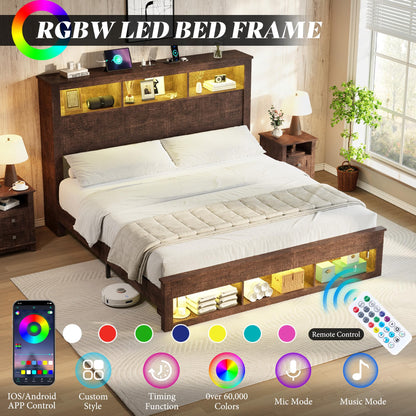 Larkin Storage Bed Frame Queen Rustic Brown
