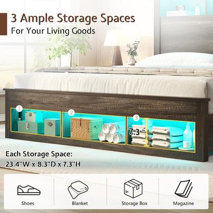 Larkin Storage Bed Frame King Rustic Grey
