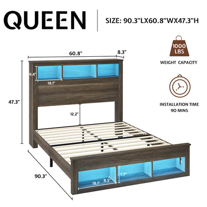 Larkin Storage Bed Frame Queen Rustic Grey