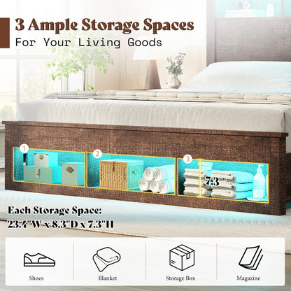 Larkin Storage Bed Frame King Rustic Brown
