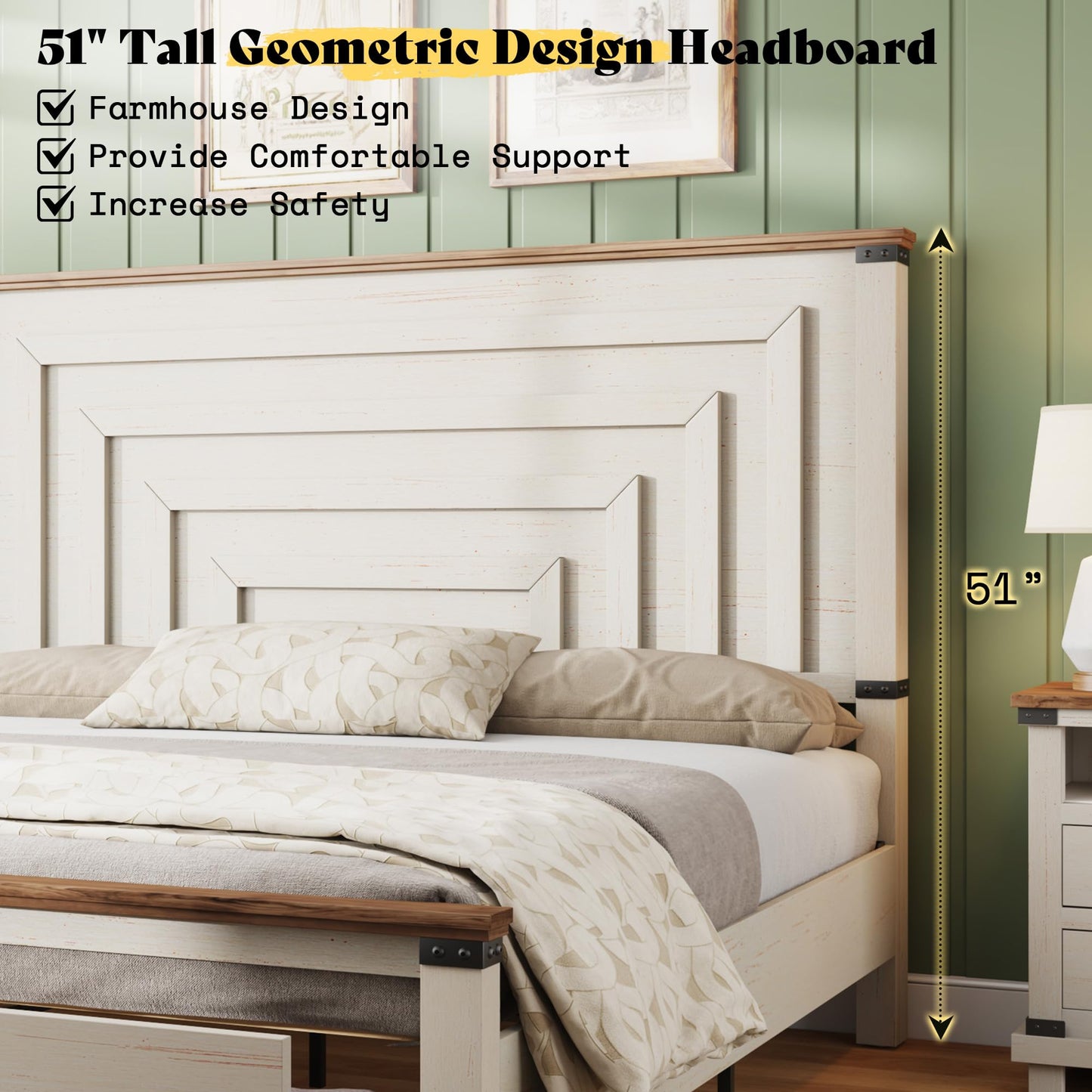 Quin Farmhouse Bedroom Set Amerlife White / King