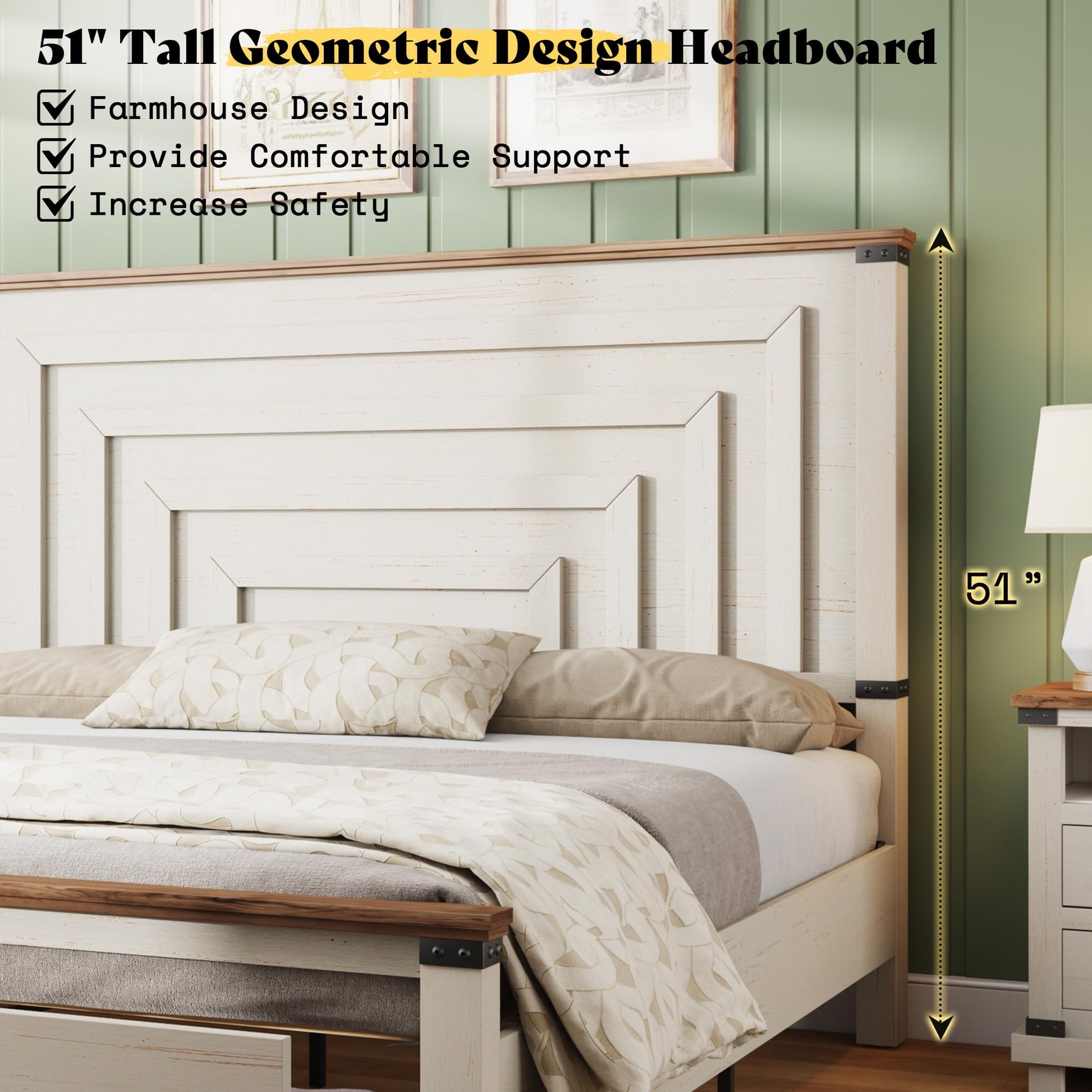 Quin Farmhouse Bedroom Set Amerlife White / King