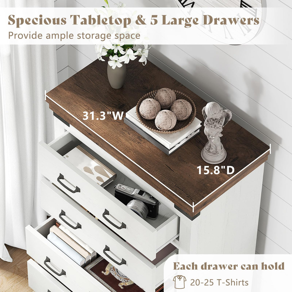 Quin Farmhouse Bedroom Set Amerlife White / King