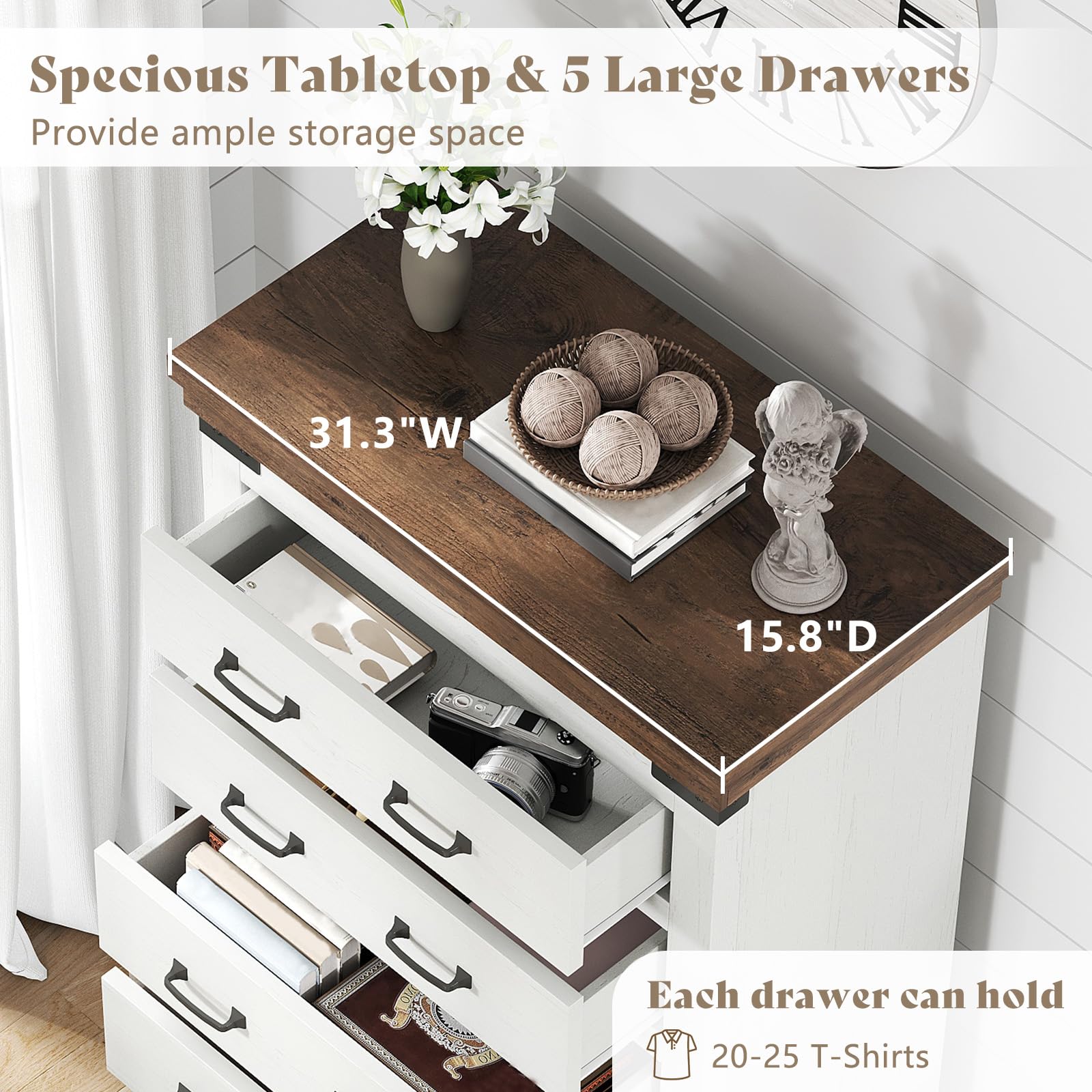 Quin Farmhouse Bedroom Set Amerlife White / King