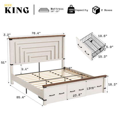 Quin Farmhouse Bedroom Set Amerlife White / King