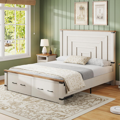 Quin Farmhouse Bedroom Set Amerlife White / Queen