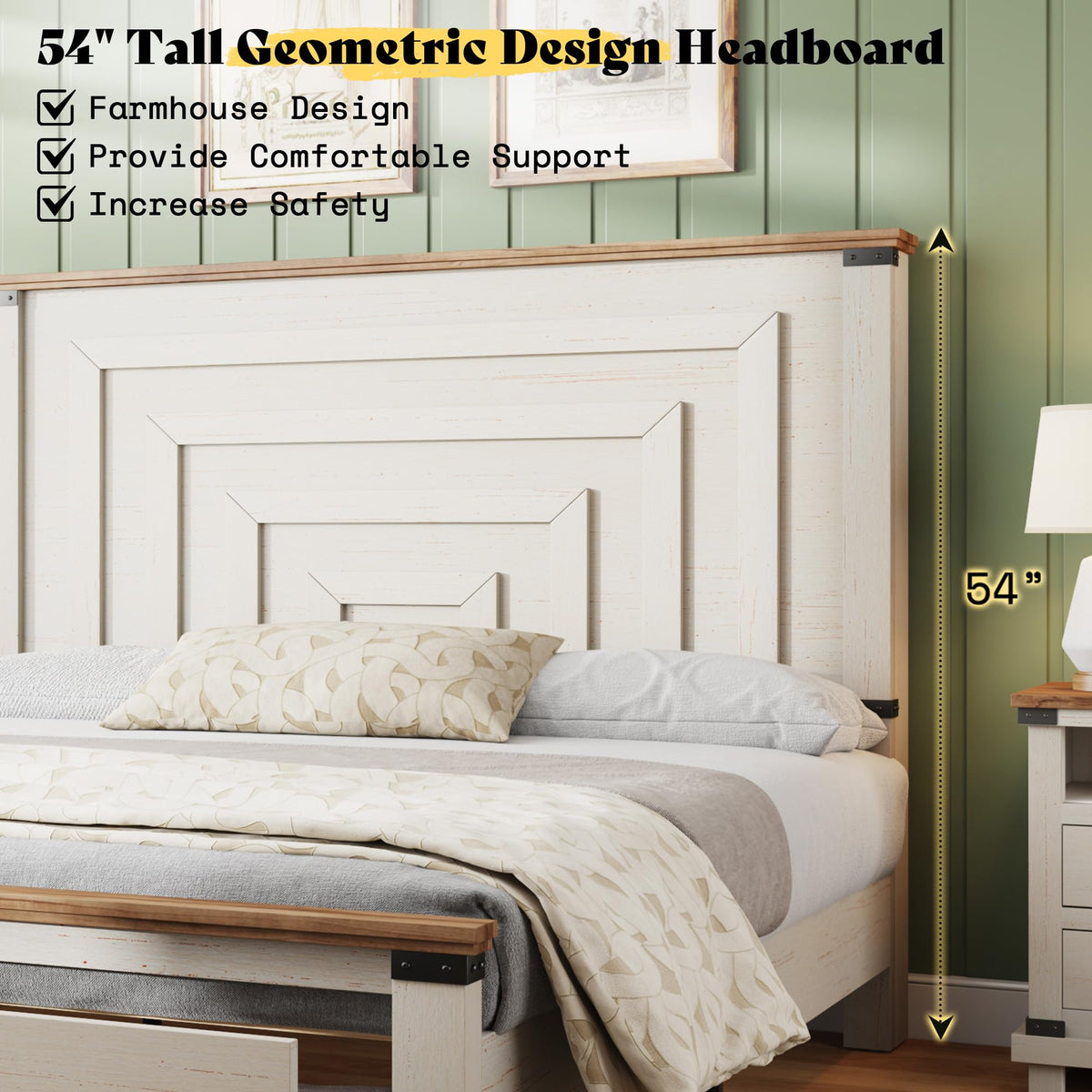 Quin Farmhouse Bedroom Set Amerlife White / Queen
