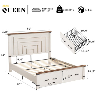Quin Farmhouse Bedroom Set Amerlife White / Queen