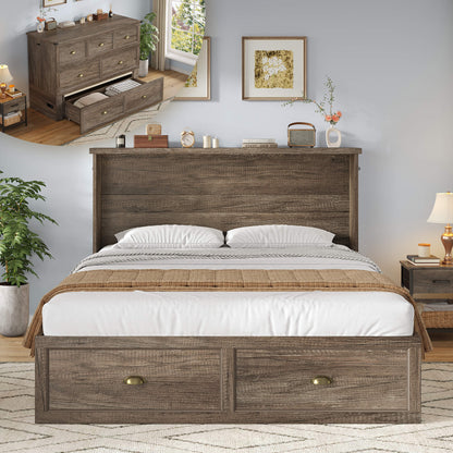 Haven Farmhouse Murphy Bed with Storage - Q-GREY