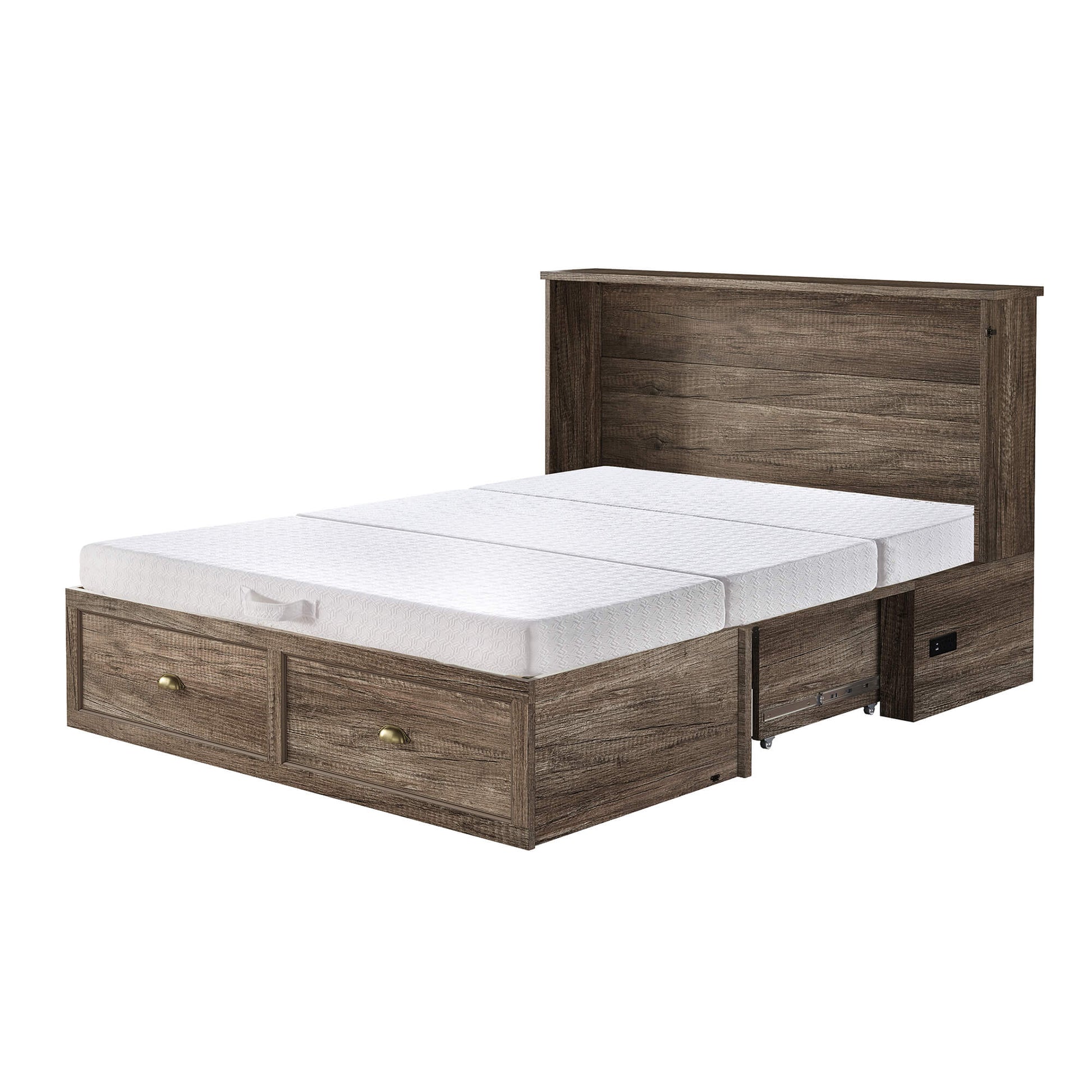 Haven Farmhouse Murphy Bed with Storage - Q-GREY