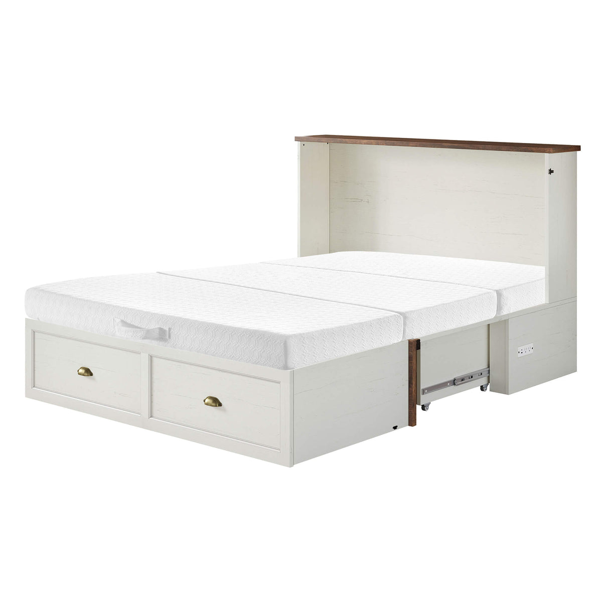 Haven Farmhouse Murphy Bed with Storage - Q-WHITE