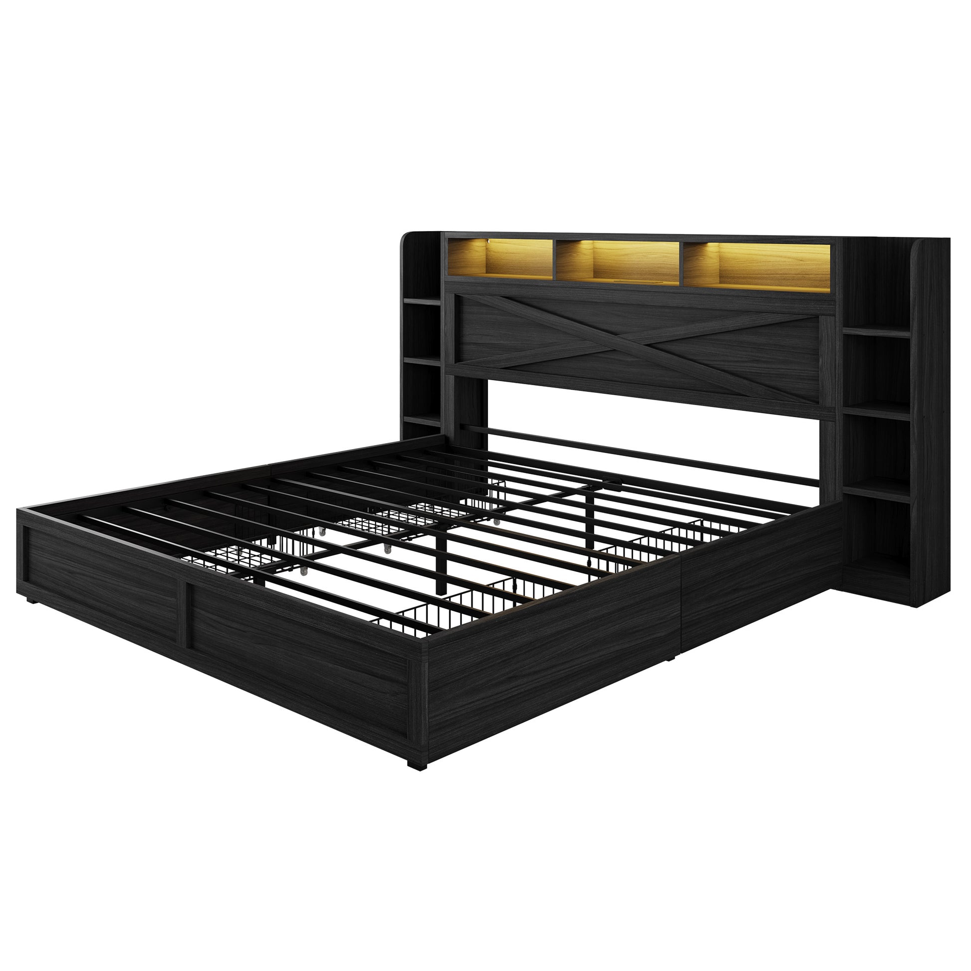 Stow Storage Bed Frame Amerlife King / Black