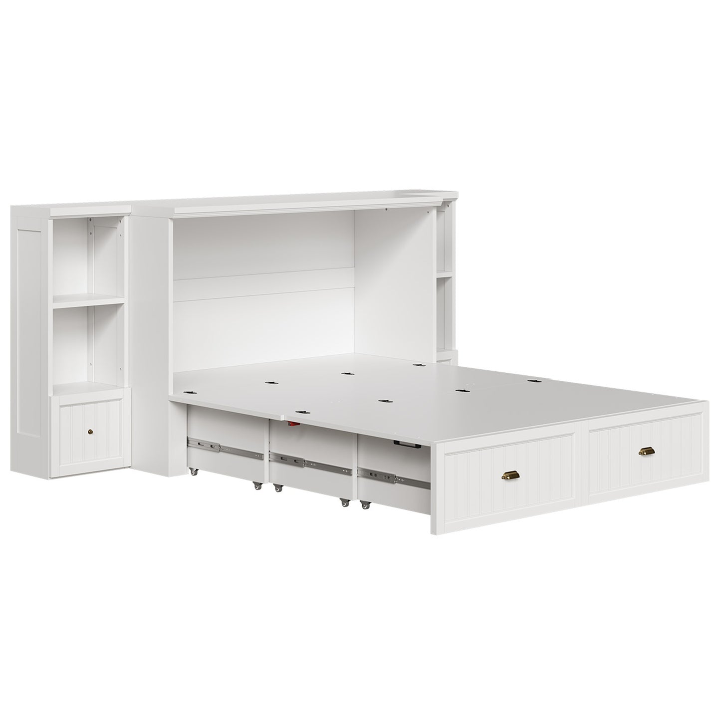 Slat Farmhouse Murphy Bed Amerlife Full / White