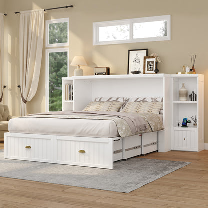 Slat Farmhouse Murphy Bed Amerlife Full / White