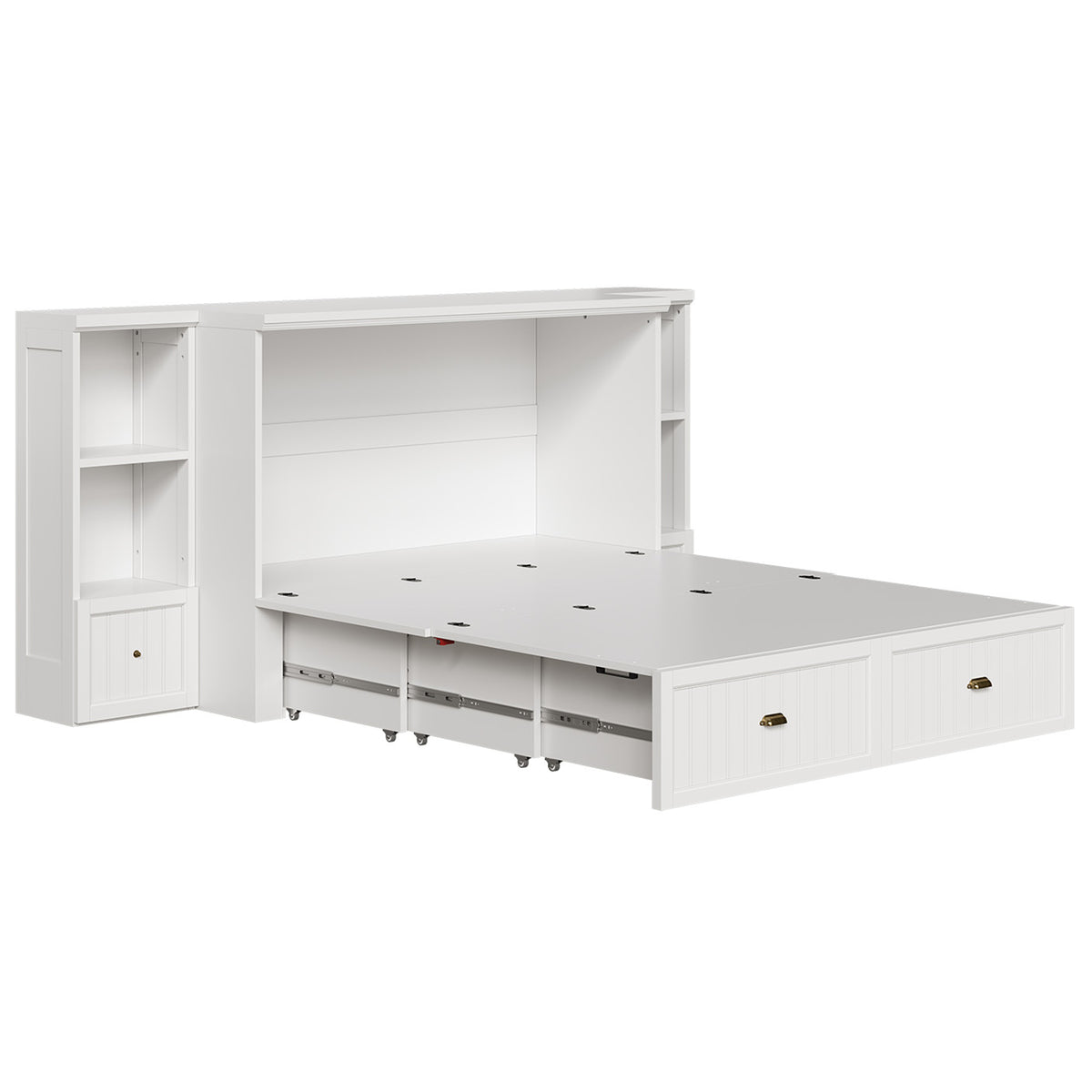 Slat Farmhouse Murphy Bed Amerlife Queen / White