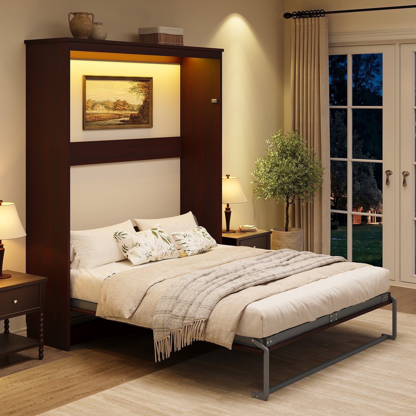 Stash Murphy Bed Frame Amerlife Full / Walnut
