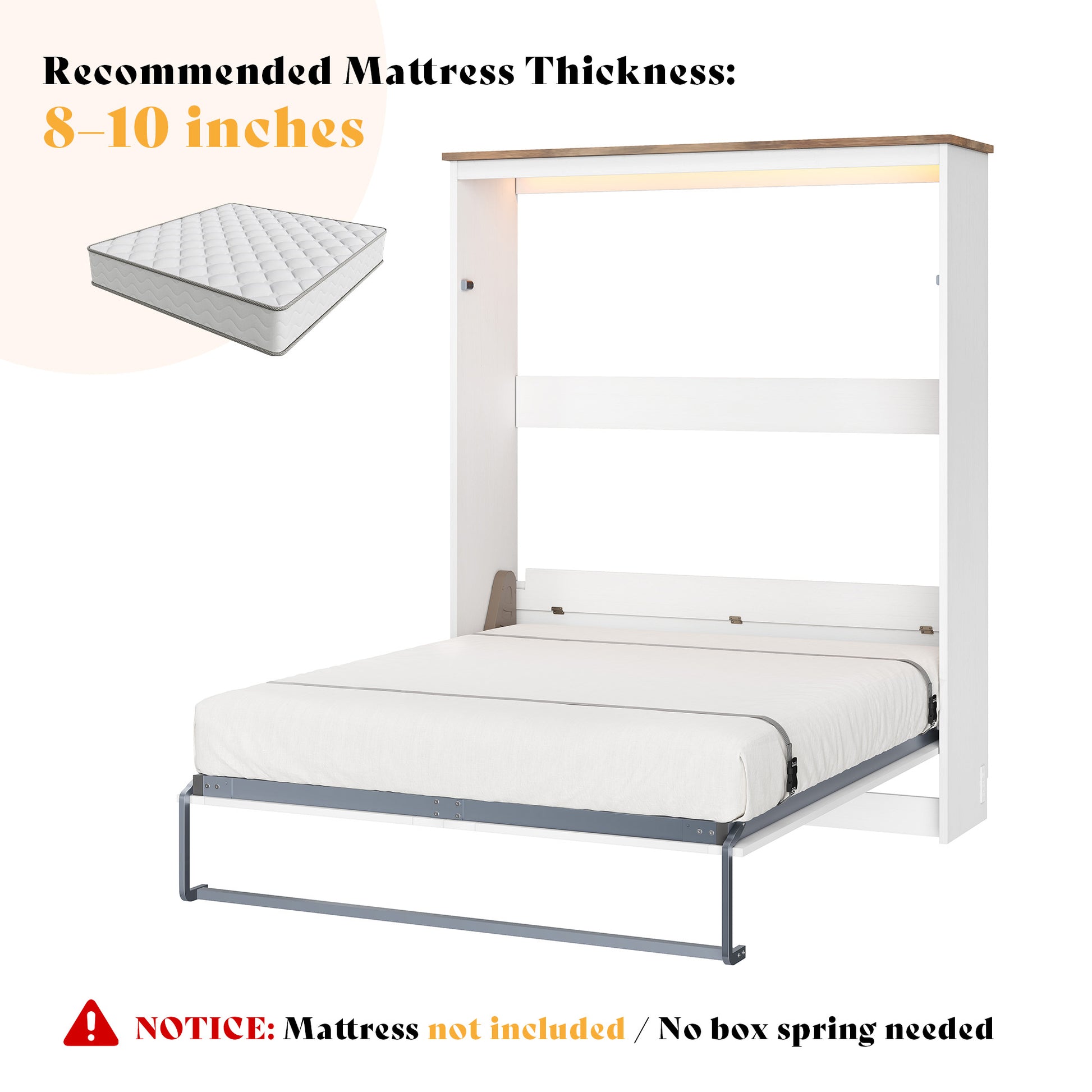 Stash Murphy Bed Frame Amerlife Full / White