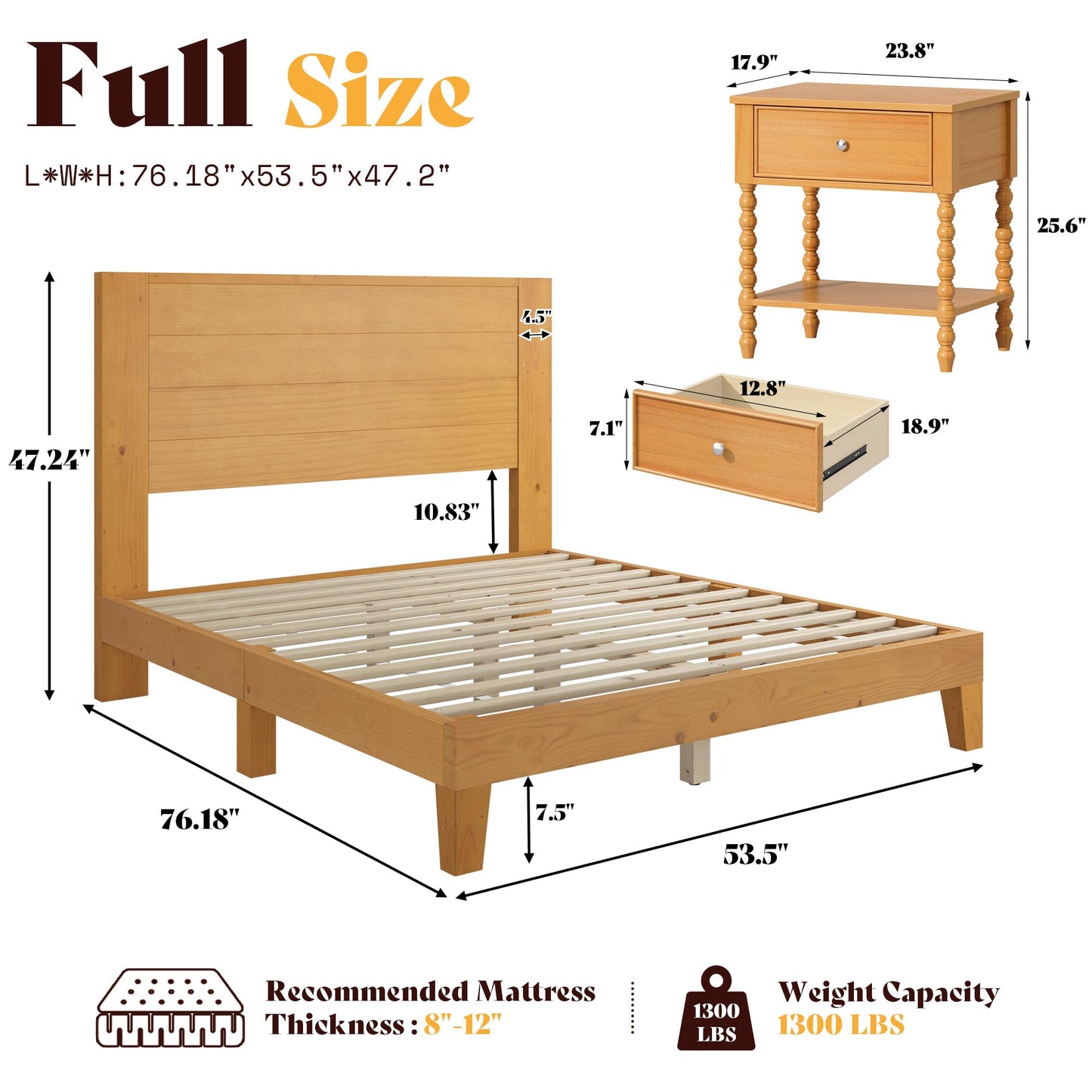 Fremont Solid Wood Bedroom Set Full Natural
