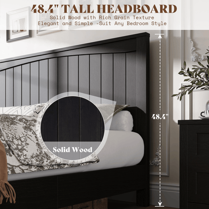 Sanderson Solid Wood Bed Frame -FULL / BLACK