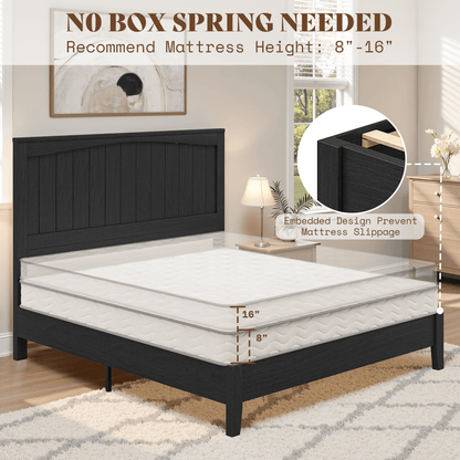 Sanderson Solid Wood Bed Frame -FULL / BLACK