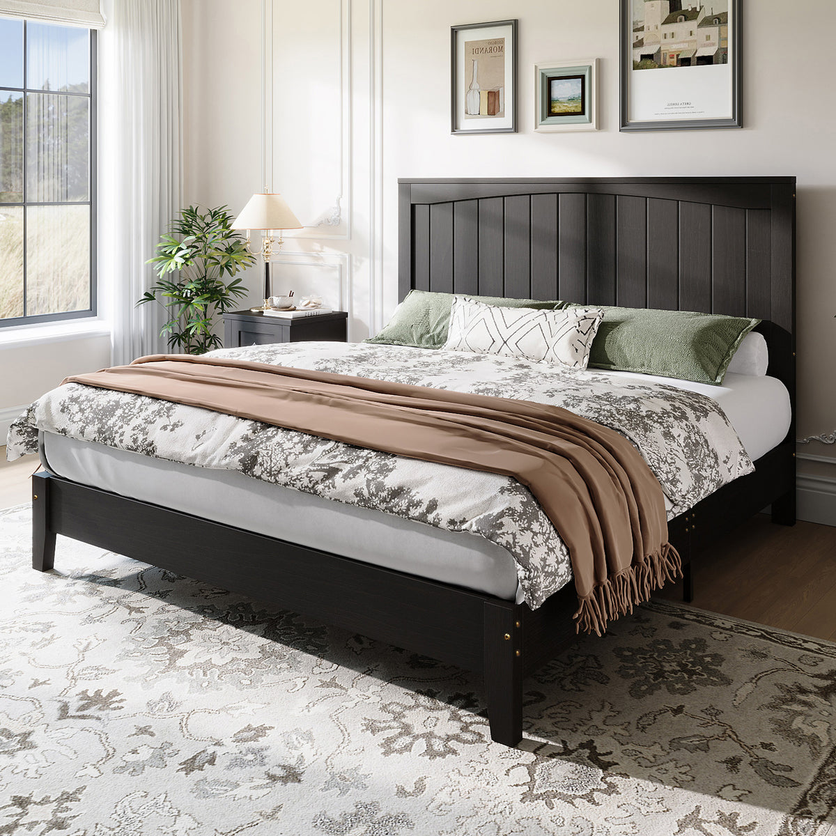 Sanderson Solid Wood Bed Frame -FULL / BLACK