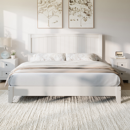Sanderson Solid Wood Bed Frame -FULL / WHITE