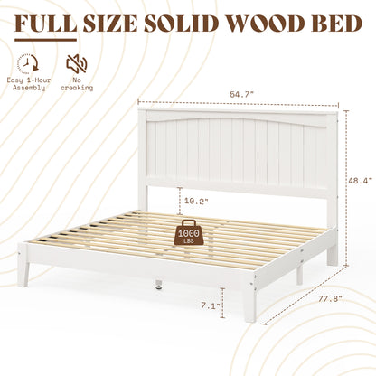 Sanderson Solid Wood Bed Frame -FULL / WHITE