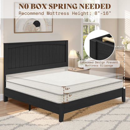 Sanderson Solid Wood Bed Frame -KING / BLACK