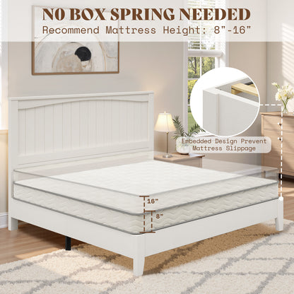 Sanderson Solid Wood Bed Frame -King / WHITE