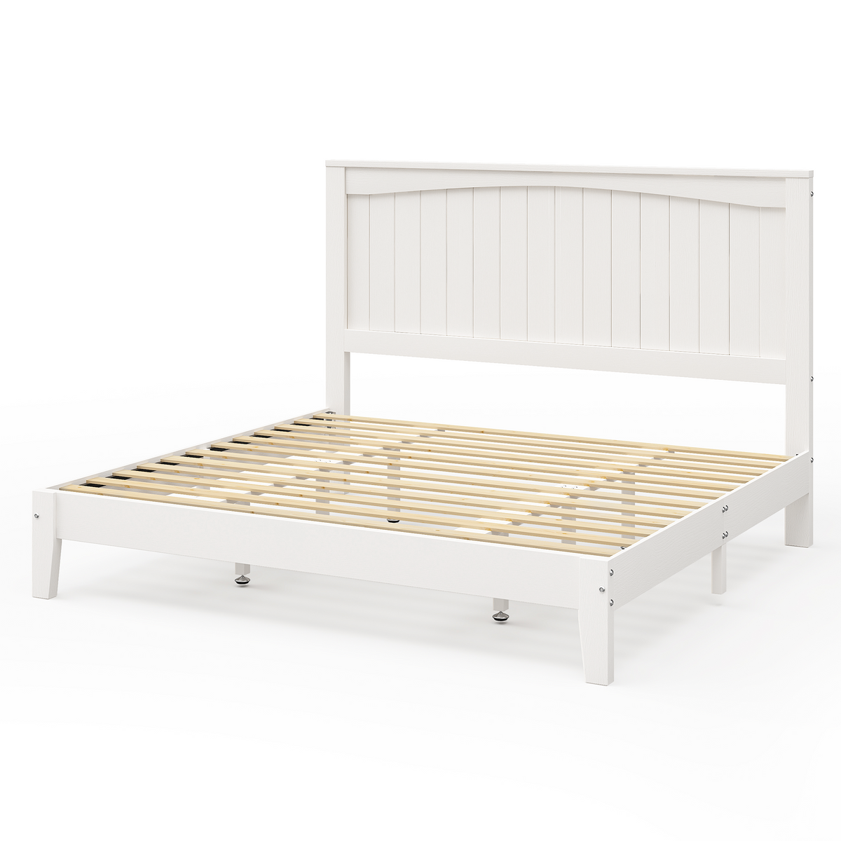 Sanderson Solid Wood Bed Frame -King / WHITE