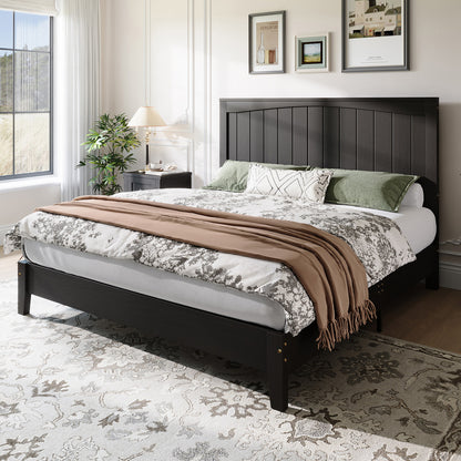 Sanderson Solid Wood Bed Frame -QUEEN / BLACK