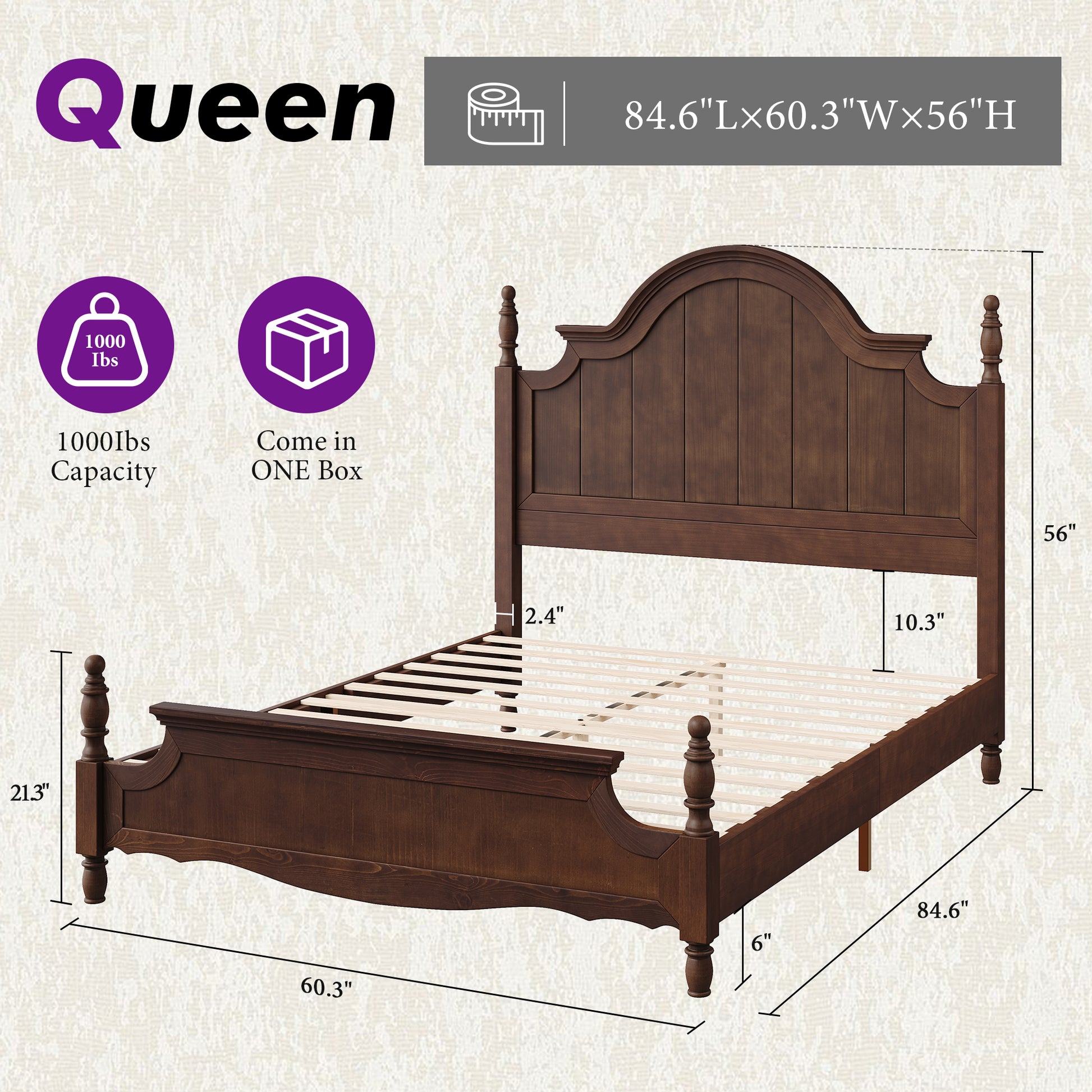 Queen / Dark Walnut