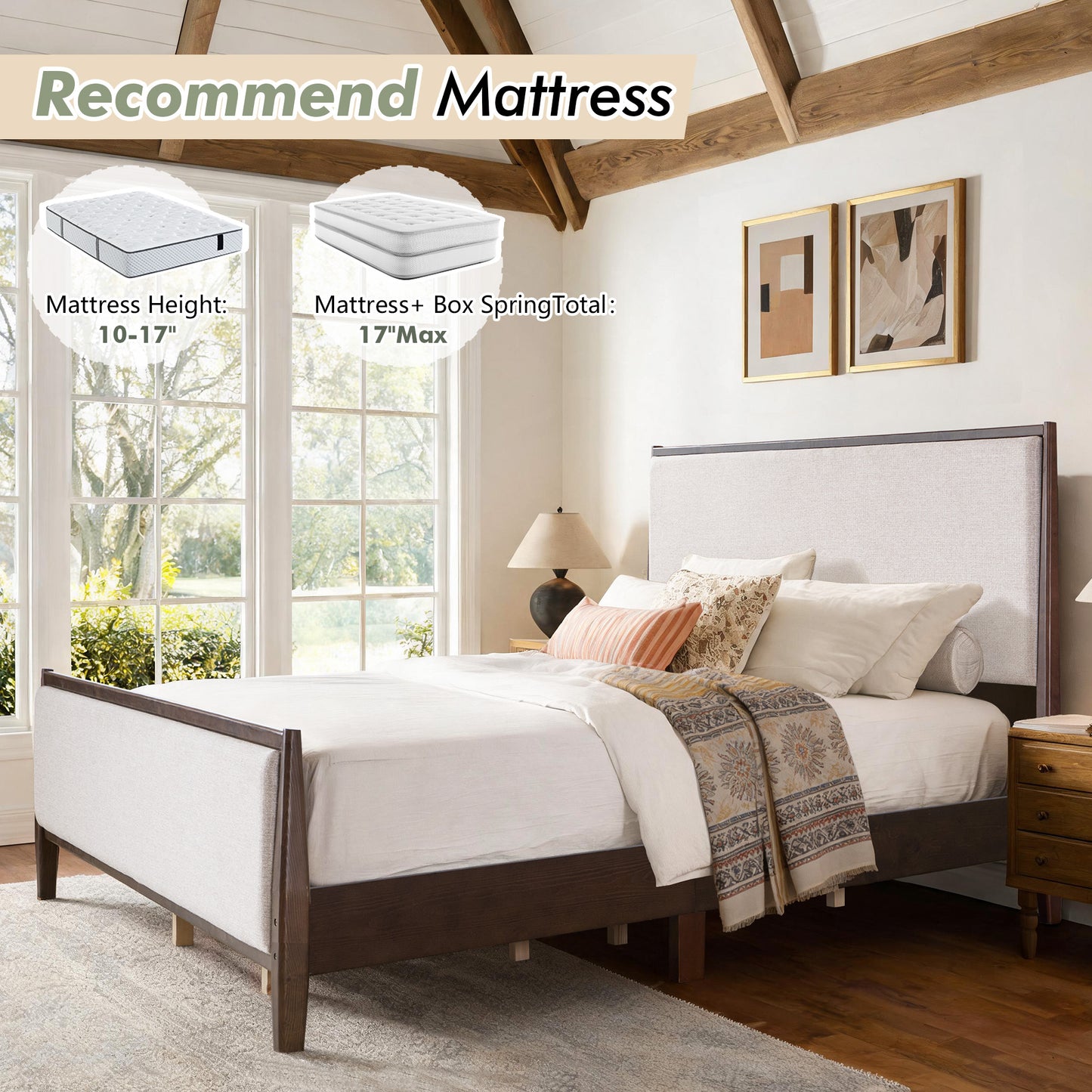 Slumber Tall Solid Wood Bed Frame CK Dark Walnut Bed