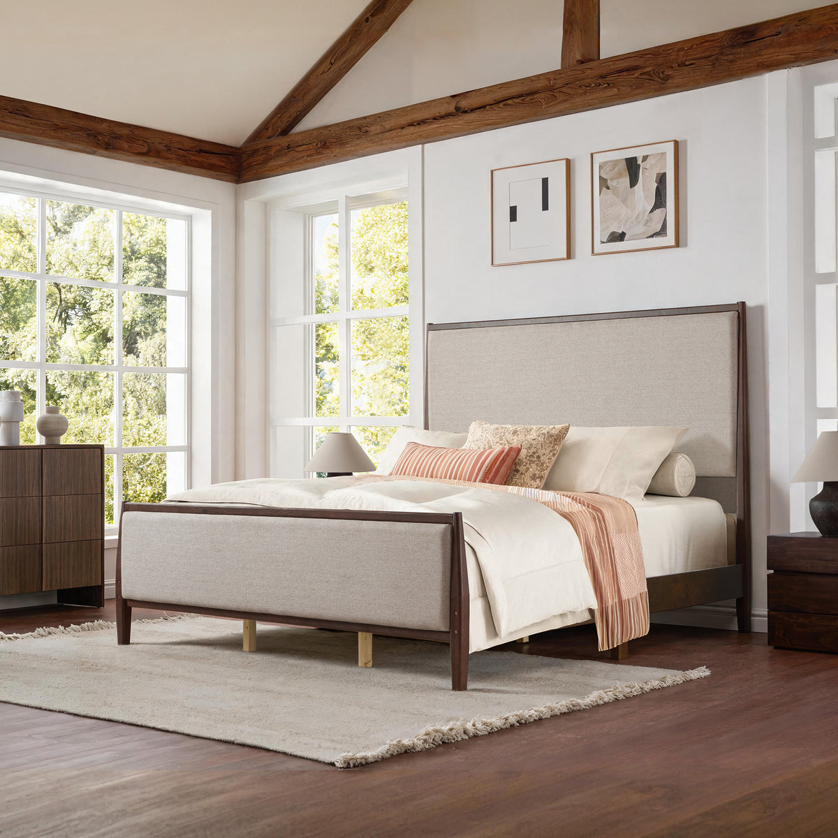 Slumber Tall Solid Wood Bed Frame CK Dark Walnut Bed