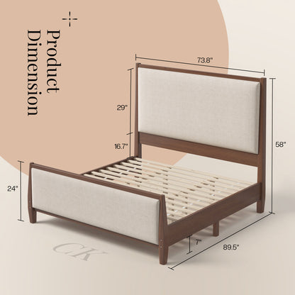 Slumber Tall Solid Wood Bed Frame CK Dark Walnut Bed