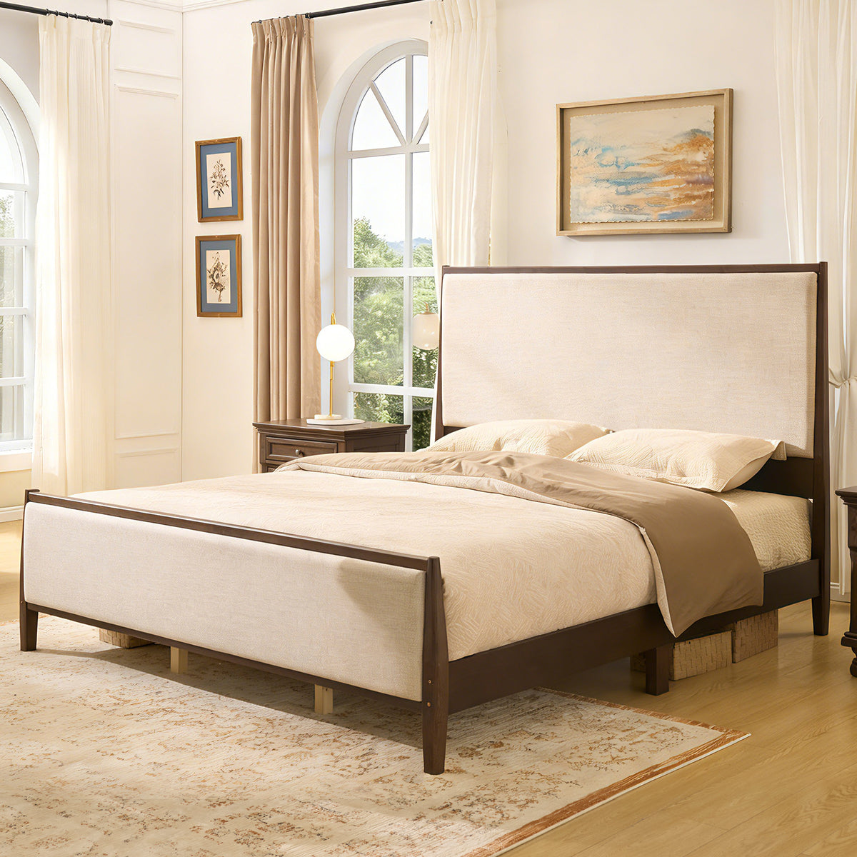 Slumber Tall Solid Wood Bed Frame King Dark Walnut Bed