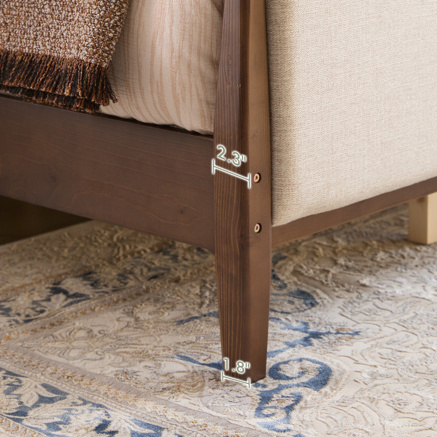 Slumber Tall Solid Wood Bed Frame King Dark Walnut Bed